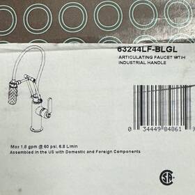 63244lf-blgl Brizo Litze Articulating Kitchen Faucet Industrial Handle Matte Bl