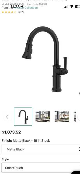 64025lf-bl Brizo Artesso Touchless Kitchen Faucet With Pull Down Sprayer - Matte Black