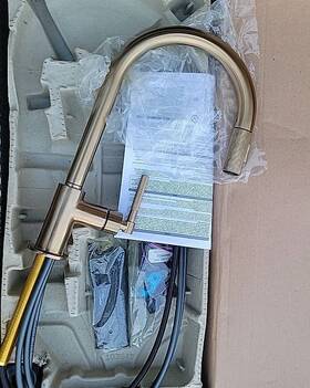 64043lf-gl Brizo Litze 1.8 Smart Touch Kitchen Faucet Luxe Gold On/off Arc Spout