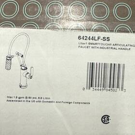 64244lf-ss Brizo Litze Smarttouch Articulating Kitchen Faucet With Industrial Ha