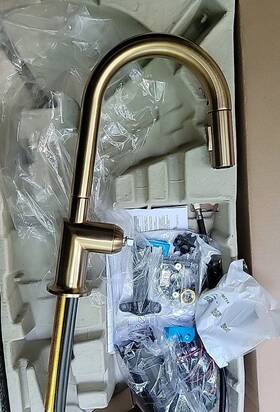 64975lf-gllhp Brizo Odin Smarttouch Pull-down Prep Kitchen Faucet W Arc Gold