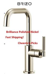 61053lf-pn Brizo Litze Single Handle Square Arc Bar Faucet Knurled Nickel