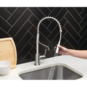 H90k-51d-ps-bn Brushed Stainless 1-handle Pull-down Commercial Kitchen Faucet By Project Source