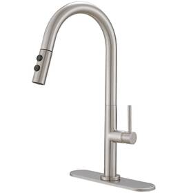 4025-n Bwe Kitchen Sink Faucet With Pull Down Sprayer High Arc Modern