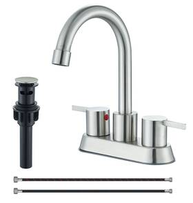 Bwe 63-lyzbg Centerset Bathroom Faucet Lavatory Brushed Nickel 2 Or 3 Hole Vanity Sink