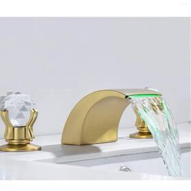 63dgoro Bwe Widespread Led Bathroom Faucet 8 In Basin 3 Hole Waterfall Vanity Sink Mixer Tap