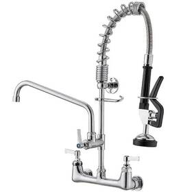 Bwe 674012875620 Commercial Restaurant Pull Down 2-handle Wall Mount Kitchen Faucet Chrome