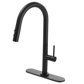 Bwe 674012881713 Single Handle Pull Down Sprayer Kitchen Faucet In Matte Black