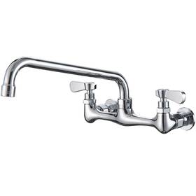 Bwe 810148591885 Wall Mount Kitchen Faucet With 12 Inch Swivel Spout Chrome 2-handle