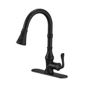 Bwe 850026455229 Kitchen Faucet Matte Black With Pull Out Sprayer 3 Spray Modes Farmhouse Sing