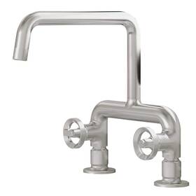 A-94083-n Bwe Double Handle 2-hole Deck Mount Kitchen Faucet 360 Swivel Spout Bn