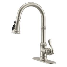 Bwe B08jc1z82h Brushed Nickel Kitchen Faucet Pull Down Sprayer Solid Brass Single Handle