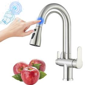 Khgnu196 Bwe Brushed Touch Sensor Swivel On Kitchen Sink Faucet Mixer Tap Wpurified