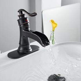 Top1216 Bwe Oil Rubbed Bronze Bathroom Sink Faucet Waterfall Basin Mixer Spout Tap