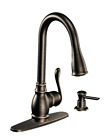 Ca87003brb Moen Single Handle Kitchen Faucet With Pullout Spray Soap Dispenser