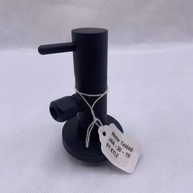 Cf-9001-62-mlbk California Faucets Deluxe Angle Stop Flange Avalon Decorative Handle Matte Black