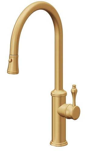 K10-100-61-lsg California Faucets Pull-down Kitchen Faucet- Lifetime Satin Gold
