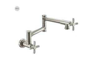 K30-200-kx-sn California Faucets Descanso Dual Handle Pot Filler - Satin Nickel