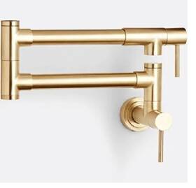 K50-200-st-sb California Faucets Poetto Wall Mount Pot Filler Satin Brass