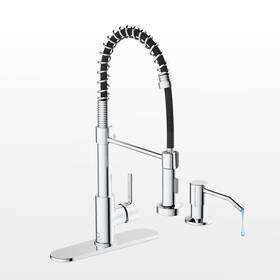 Kf-c-5001-b Casavilla Kitchen Faucet Chrome With Soap Dispenser And Deck