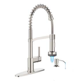 Casavilla Kf2102n Kitchen Faucet With Soap Dispenser Led For Sink Si