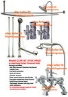 Cc416t1.p10c-pkgd Kingston Brass Adj Deck Mount Clawfoot Tub Faucet Shower Rod Ring Riser Enclosure Kit Chrome
