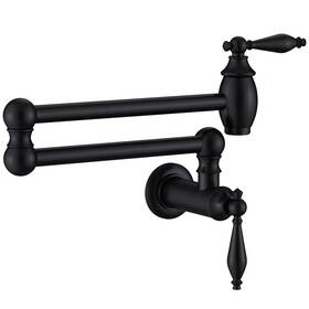 Csa1359-99b Cenosa Pot Filler Faucet Matte Black Commercial Wall Mount Stove Lead-free Fo