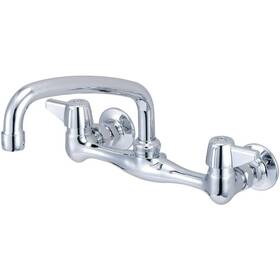0047-ua1 Central Brass Double-handle Wall Mount Standard Kitchen Faucet In Polished Chrome