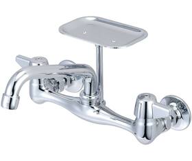 0048-ua Central Brass Two Handle Wallmount Kitchen Faucet In Chrome