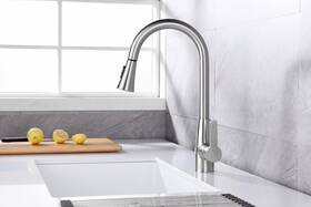 Ct-cz804102 Cetycuse Brushed Nickel Kitchen Faucet Sink Pull Down Sprayer Single Handle