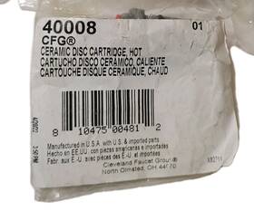 40008 Cfg Ceramic Disc Cartridge Hot Side 10 Pack For Cleveland 2 Handle Faucets