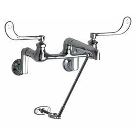 814-cp Chicago Faucet Manual Hot And Cold Water Sink 3 Inch - 13 Mount