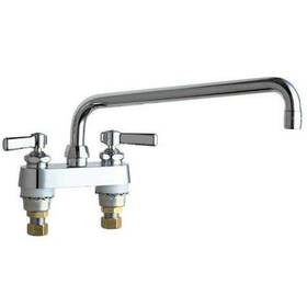 895-l12abcp Chicago Faucet Manual Low Arc Kitchen 2 Hole 4 Inch Mount Polished Chrome