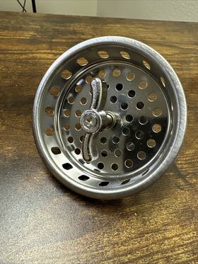 82040 China Twist Tight Post Kitchen Sink Strainer Basket Cup - Satin Nickel