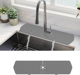 Co-sltd0001 Cincosky Kitchen Sink Splash Guard Silicone Faucet Mat Gray 24&apos &apos Rhombus