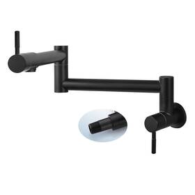 Cinwiny 781454649242 Pot Filler Faucet With Double Joint Swing Arms Matte Black