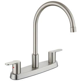B0cf8zrtm3 Cinwiny 8 Inch Centerset Kitchen Faucet 3 Hole Dual Handle Brushed Nickel