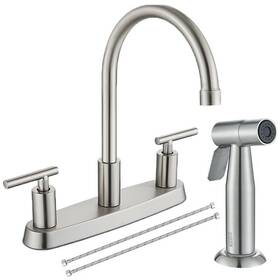 Top0305 Cinwiny Modern Kitchen Sink Faucet With Pull Out Side Sprayer Mixer Tap 3 Hole Rv