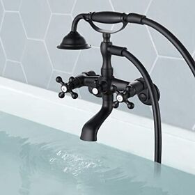 B093l4q2rn Clawfoot Tub Faucet Bathtub Shower With Hand Matte Black Cross Handle