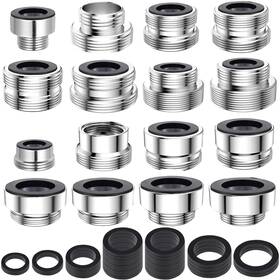 An-faucet-adapter-16 Cnymany 16 Pcs Faucet Adapter Kit Kitchen Aerator Set Male Female M22 Sink Fau