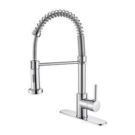 H1b2sp2g1 Cobbe Single-handle Pull Out Sprayer Coil Spring High-arc Kitchen Faucet With Sink In