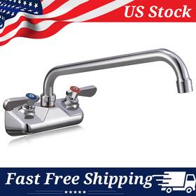 Pvf-4sw-12 Commercial Faucet 4 Inch Center Wall-mount Brass With 12 Swivel Spout For Use