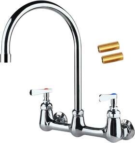 Fh-dzg-8y Coolwest Commercial Wall Mount Faucet 8 Inch Center With Gooseneck Swivel Spo