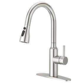 40247bn-3 Crea Brushed Nickel Kitchen Faucets With Pull Down Sprayer For Kitch