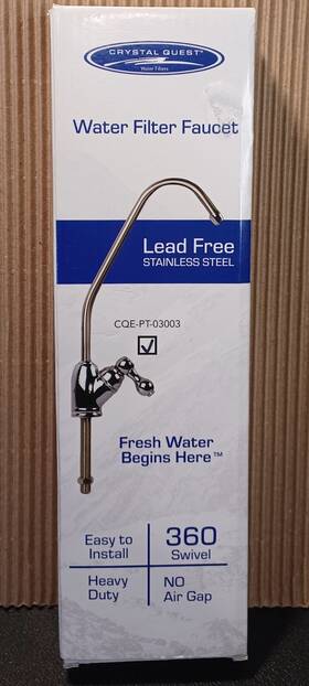 Cqe-pt-03003 Crystal Quest Chrome Faucet With 1/4 Inch Tube European Handle 360 Water Filter -r