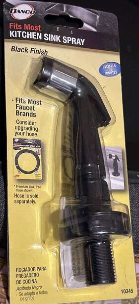 10345 Danco Black Universal Kitchen Sink Side Spray Head Sprayer