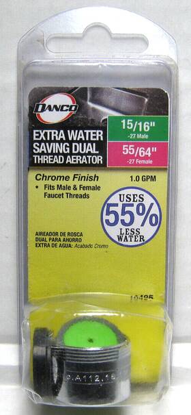 10485 Danco Extra Water Saving Dual Thread Aerator Chrome 15/16 Inch M 55/64 F New