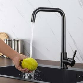 D0139c0001 Dawot Kitchen Faucet Matte Black Square Single Handle Sink With Hose