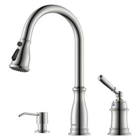 Day-aps279bn Dayone 3 Holes Kitchen Sink Faucets With Pull Down Sprayer And Soap Dispenser 2 B