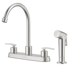 Day-cr2001bn Dayone Brushed Nickel Kitchen Faucet With Sprayer 8-inch Centerset Sink